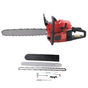Powerful 58-cc Professional Petrol Chainsaw | Wood Cutting Machine with 22 inch Guide Bar and Free Accessories
